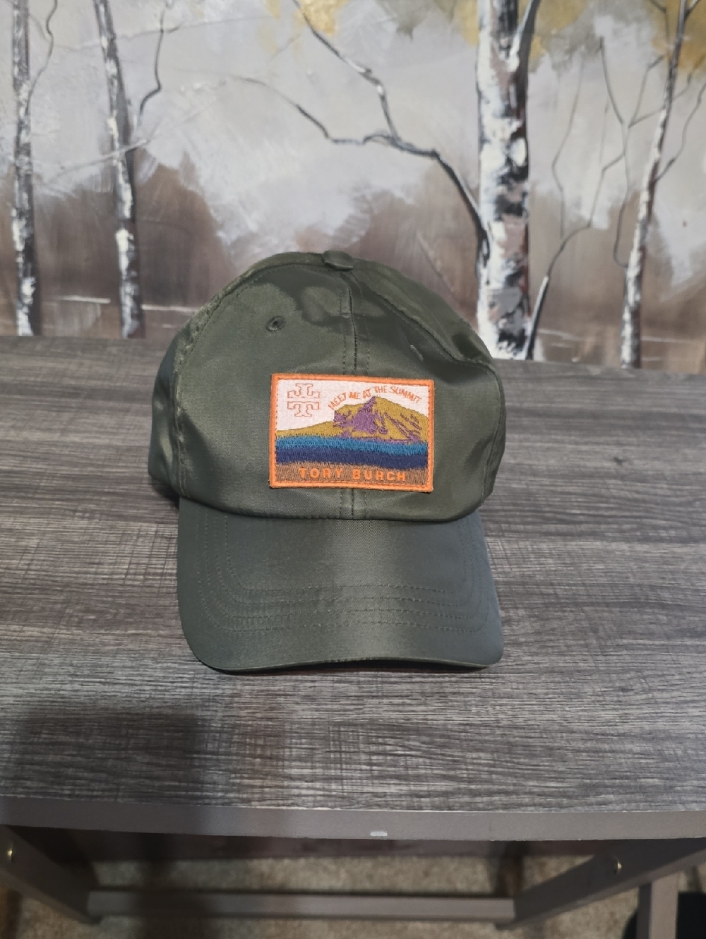 Tory Burch Olive Patch Baseball Cap